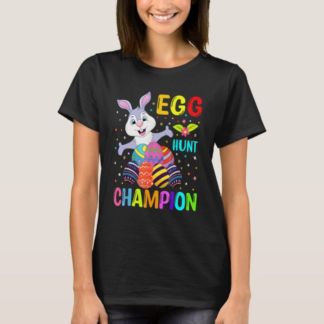 Easter For Kids Egg Hunt Champion Gamer T-Shirt (Front)