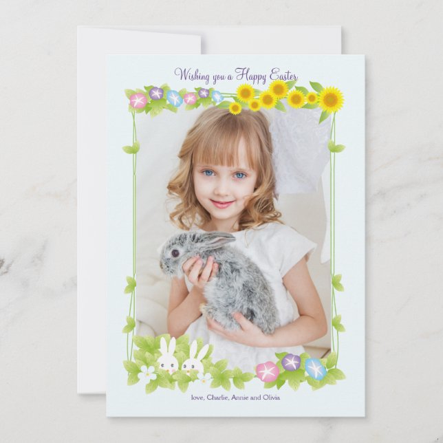 Easter Frame Photo Holiday Card (Front)