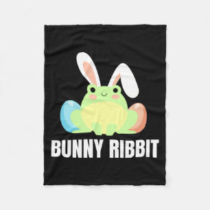 Easter Frog Bunny Ribbit Amphibian Design Fleece Blanket