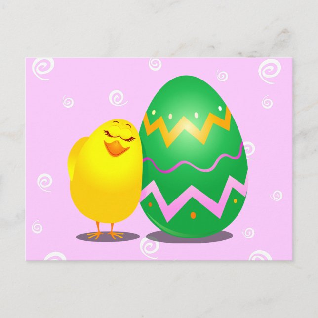 Easter funny chick, postcard (Front)