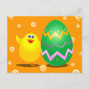 Easter funny chick, postcard