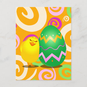 Easter funny chick, postcard