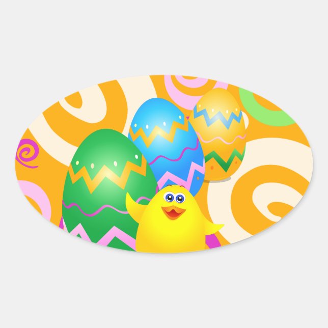 Easter funny chick, sticker (Front)