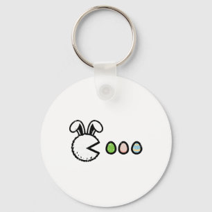Easter Gamer Bunny Eating Eggs Video Gaming Boys K Keychain