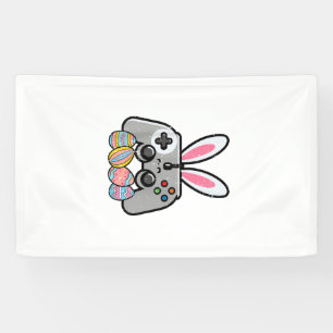 Easter Gaming Controller Bunny Ears Boys Kids Yout Banner