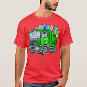 Easter Garbage Truck T  Men Kids Boys Bunny Basket T-Shirt