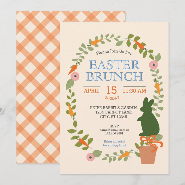 Easter Garden Brunch Invitation (Front/Back)