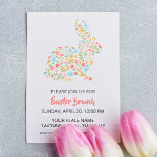 Easter Garden Bunny Easter Brunch Invitation