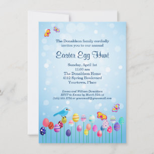 Easter Garden Egg Hunt Party Invitation