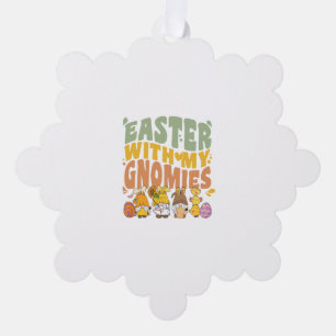 Easter Garden Gnome Egg Hunt   Ornament Card