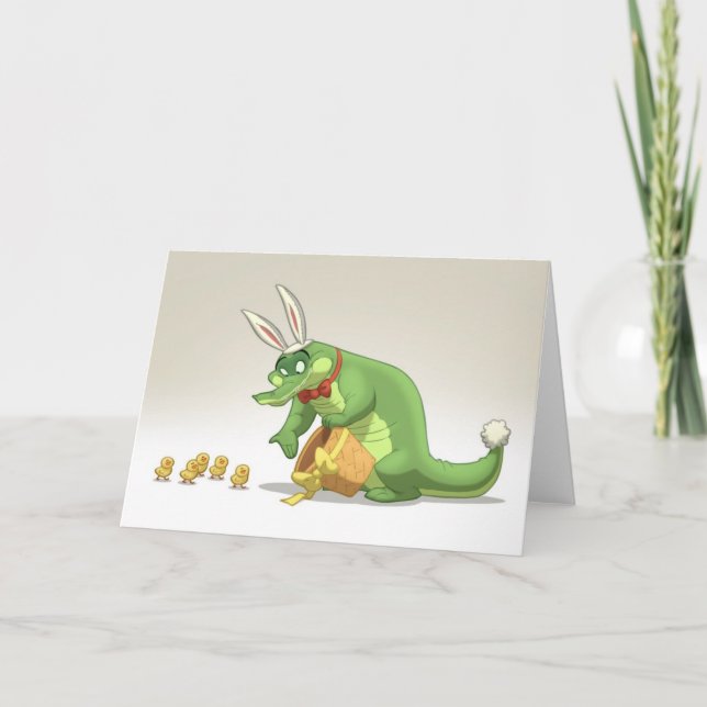 Easter Gator Card (Blank Inside) (Front)
