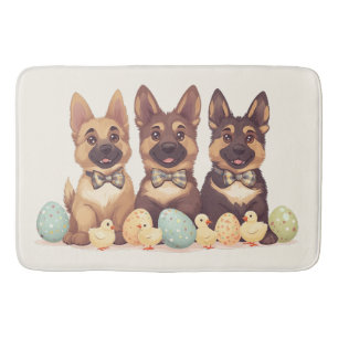 Easter German Shepherd Dogs Bath Mat