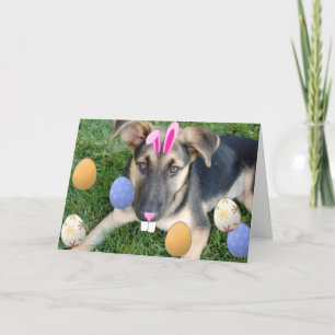 Easter German Shepherd Holiday Card