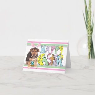 Easter German Shepherd Puppy Holiday Card