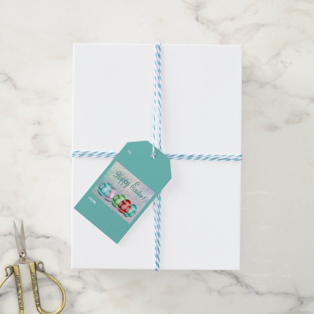 Easter Gift Tag with Festive Eggs (With Twine)