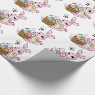 Easter Gift Wrap/Bunny with basket with eggs Wrapping Paper