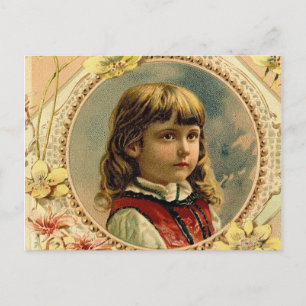 Easter girl victorian postcard