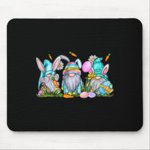 Easter Gnome 3 Cute Gnomes With Easter Eggs Spring Mouse Pad