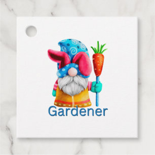 Easter Gnome Gardener with Carrot Favour Tags