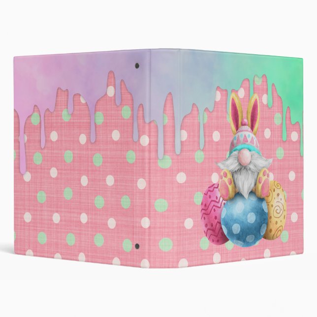 Easter Gnome Polkadot Eggs Icing Drips  Binder (Background)