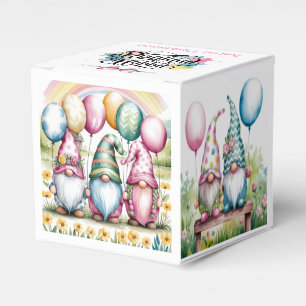 Easter Gnomes in Watercolor Birthday Party Favor Box
