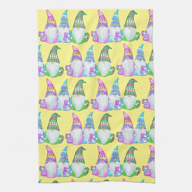 EASTER GNOMES KITCHEN TOWEL (Vertical)