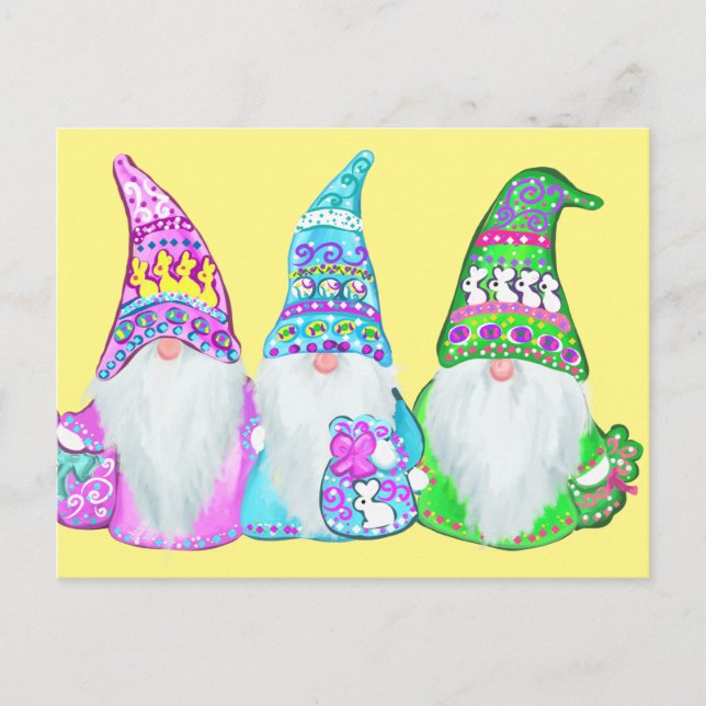 EASTER  GNOMES POSTCARD (Front)