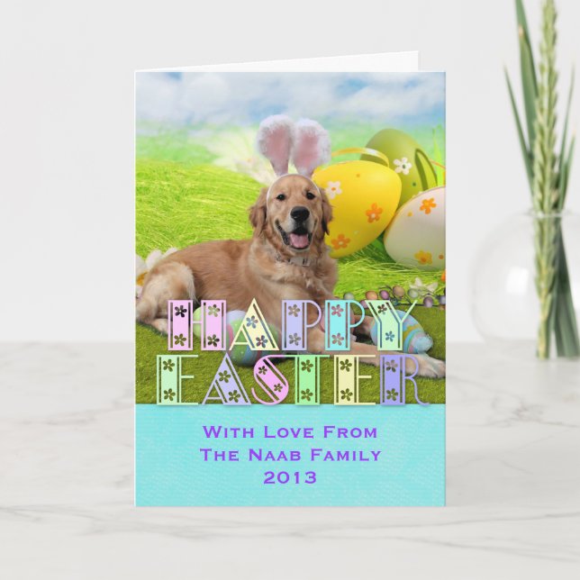 Easter - Golden Retriever - Frank Holiday Card (Front)