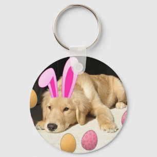 Easter Golden Retriever Puppy Keychain