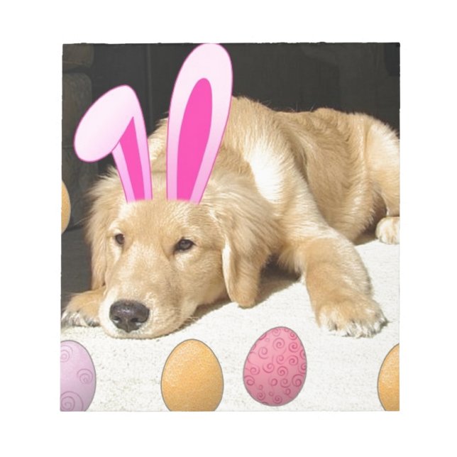 Easter Golden Retriever Puppy Notepad (Front)