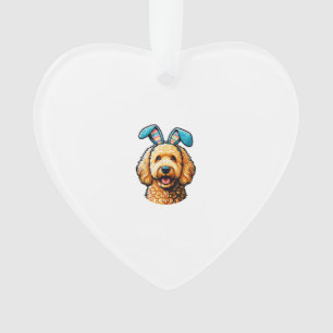 Easter Goldendoodle Dog Wearing Bunny Ears, Easter Ornament