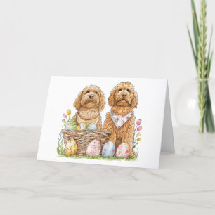 Easter Goldendoodle Dogs Holiday Card