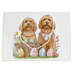 Easter Goldendoodle Dogs Large Gift Bag
