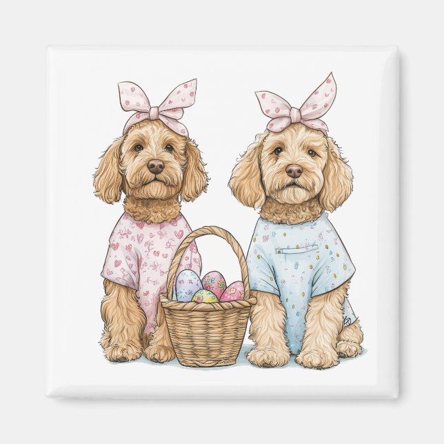 Easter Goldendoodle Dogs Magnet (Front)