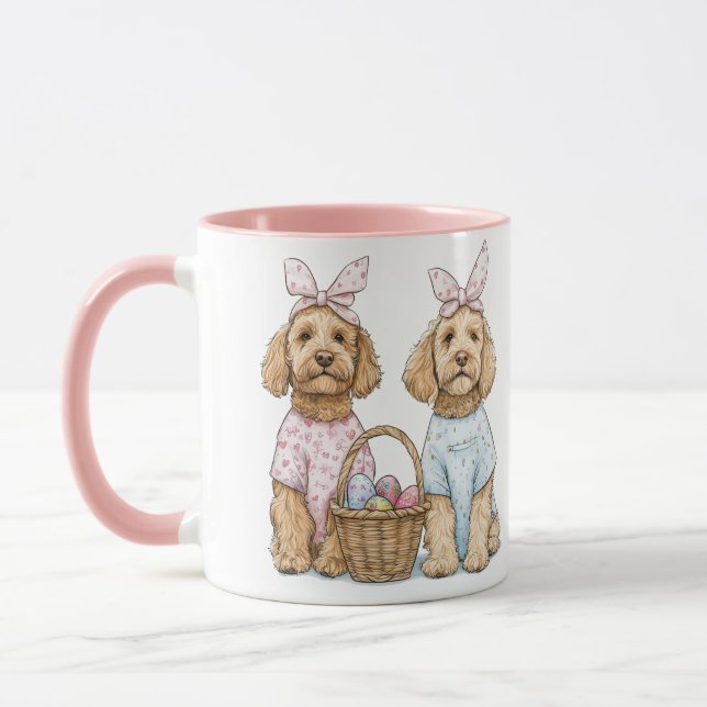 Easter Goldendoodle Dogs Mug (Left)