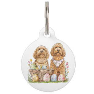 Easter Goldendoodle Dogs Pet Tag