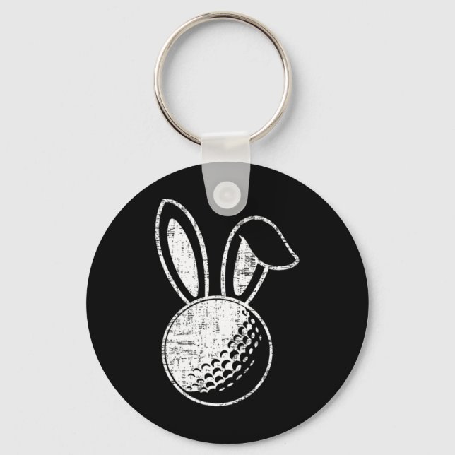 Easter Golf Bunny Ears Funny Golfing Gift  Keychain (Front)