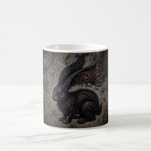 Easter Gothic Rabbit among Stars Magic Mug (Center)