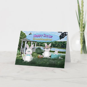 EASTER - GRANDDAUGHTER -  BUNNY/FAMLY HOLIDAY CARD