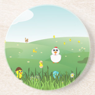 easter grass coaster