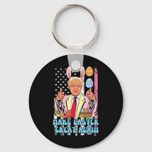 Easter Great Again Funny Trump Easter Day Bunny Ea Keychain