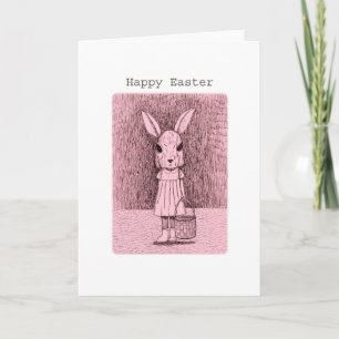 Easter Greeting Bunny Girl Weird Gothic Art Easter Card