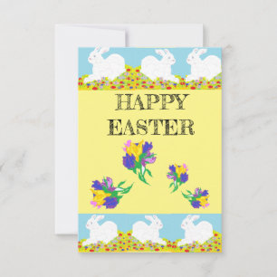EASTER Greeting CARD   BUNNY  RABBIT & LILLY'S