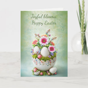 Easter Greeting Card Floral Spring Elegant