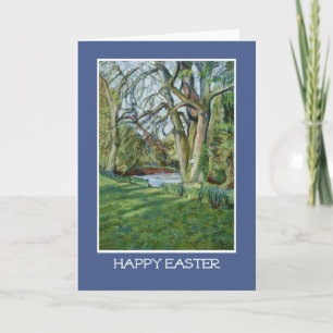 Easter Greeting Card, Riverbank in Spring Holiday Card