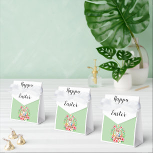 Easter greeting tropical chick and eggs favor box