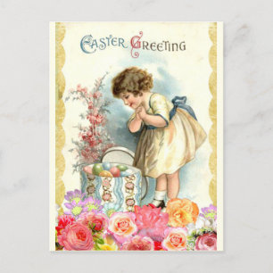 'Easter Greeting' Vintage Easter Design Postcard