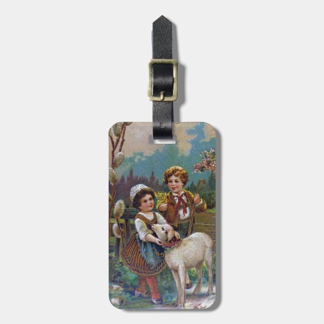 Easter Greetings 1908 Luggage Tag (Front Vertical)