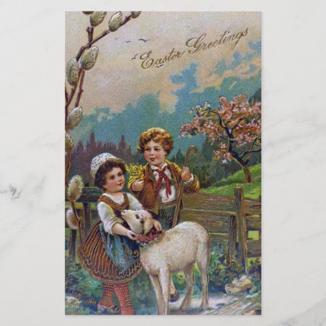 Easter Greetings 1908 Stationery (Front)