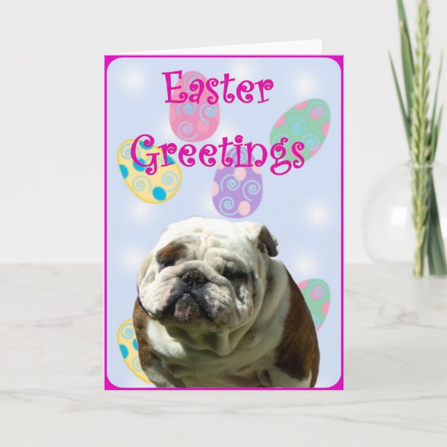 Easter Greetings Bulldog greeting card (Front)